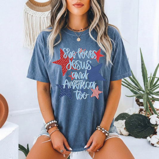 Jesus & America Too Tee