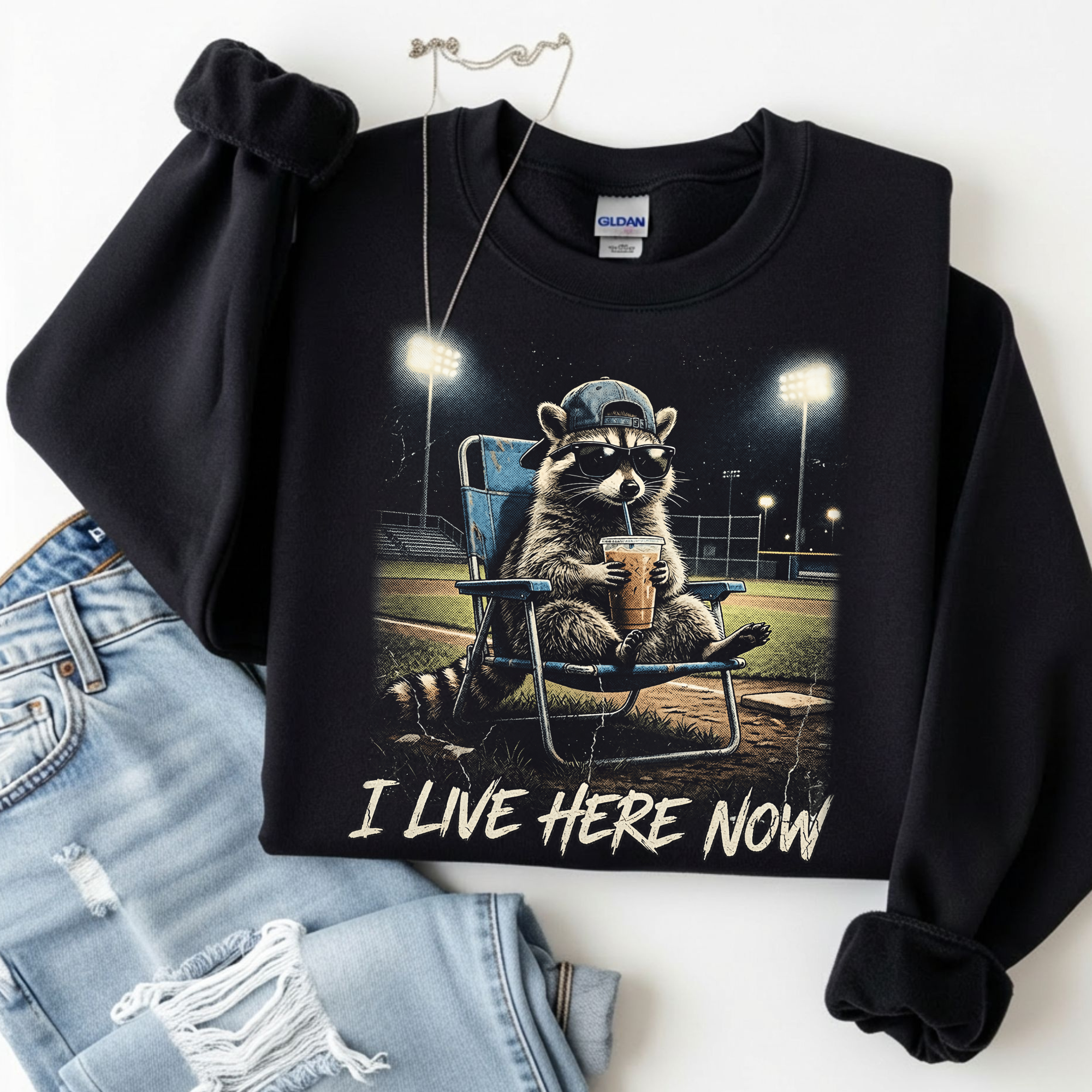 I Live Here Now - Raccoon Tee
